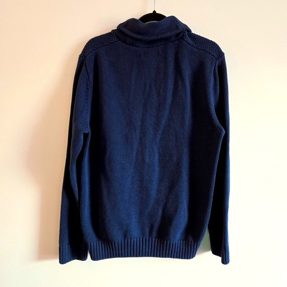 CHAPS I M Cotton Shawl Collared Cardigan I navy blue - Picture 2 of 9